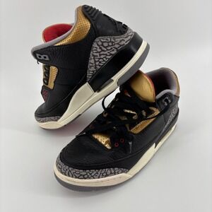 Jordan Air Jordan 3 Retro Women 9 Black Gold Elephant Print CK9246-067 Iconic